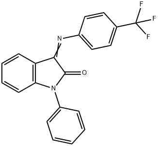 (Z)-1-페닐-3-(4-(트리플루오로메틸)페닐이미노)인돌린-2-온 구조식 이미지