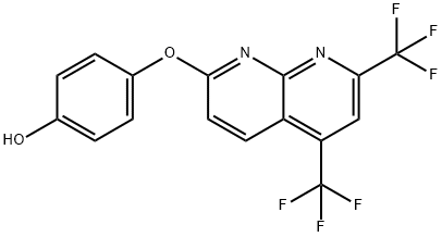 Phenol, 4-[[5,7-bis(trifluoromethyl)-1,8-naphthyridin-2-yl]oxy]- (9CI) Structure