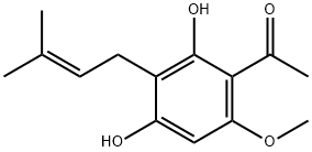1-[2,4-Dihydroxy-6-methoxy-3-(3-methyl-2-butenyl)phenyl]ethanone 구조식 이미지