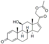 11beta,21-dihydroxypregna-1,4,16-triene-3,20-dione 21-acetate 구조식 이미지