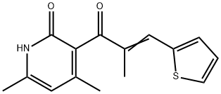 4,6-dimethyl-3-[2-methyl-3-(2-thienyl)acryloyl]-2(1H)-pyridinone 구조식 이미지