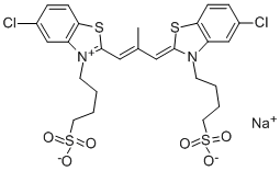 5-CHLORO-2-[(5-CHLORO-3-(4-SULFOBUTYL)-2(3H)-BENZOTHIAZOLYLIDENE)-2-METHYL-1-PROPENYL]-3-(4-SULFOBUTYL)-BENZOTHIAZOLIUMHYDROXIDE,내부염,나트륨염 구조식 이미지