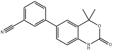 3-(4,4-DIMETHYL-2-OXO-2,4-DIHYDRO-1H-BENZO[D][1,3]OXAZIN-6-YL)BENZONITRILE 구조식 이미지