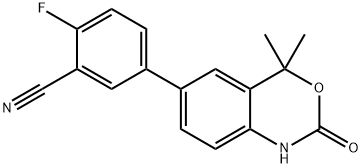 5-(4,4-DIMETHYL-2-OXO-2,4-DIHYDRO-1H-BENZO[D][1,3]OXAZIN-6-YL)-2-FLUOROBENZONITRILE 구조식 이미지