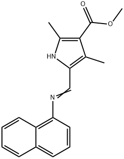 1H-Pyrrole-3-carboxylicacid,2,4-dimethyl-5-[(1-naphthalenylimino)methyl]-,methylester(9CI) Structure