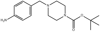 4-(4-Aminobenzyl)piperazine-1-carboxylic acid tert-butyl ester 구조식 이미지