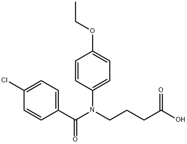 4-[p-클로로벤조일(p-에톡시페닐)아미노]부티르산 구조식 이미지