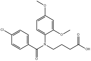 4-[p-클로로벤조일(2,4-디메톡시페닐)아미노]부티르산 구조식 이미지
