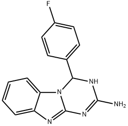 4-(4-FLUOROPHENYL)-1,4-DIHYDRO[1,3,5]TRIAZINO[1,2-A][1,3]BENZIMIDAZOL-2-AMINE Structure