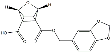 exo-cis-7-Oxabicyclo(2.2.1)heptane-2,3-dicarboxylic acid 3,4-methylene dioxybenzyl ester 구조식 이미지
