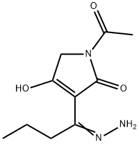 2H-Pyrrol-2-one, 1-acetyl-3-(1-hydrazonobutyl)-1,5-dihydro-4-hydroxy- (9CI) 구조식 이미지