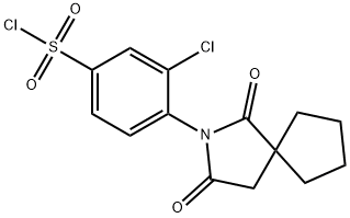 3-CHLORO-4-(1,3-DIOXO-2-AZASPIRO[4.4]NON-2-YL)BENZENESULFONYL CHLORIDE 구조식 이미지