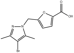 5-[(4-BROMO-3,5-DIMETHYL-1H-PYRAZOL-1-YL)METHYL]-2-FUROIC ACID 구조식 이미지