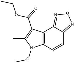 ETHYL 6-METHOXY-7-METHYL-6H-[1,2,5]OXADIAZOLO[3,4-E]INDOLE-8-CARBOXYLATE Structure