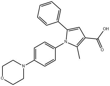 2-METHYL-1-(4-MORPHOLINOPHENYL)-5-PHENYL-1H-PYRROLE-3-CARBOXYLIC ACID Structure