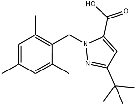 3-(TERT-BUTYL)-1-(MESITYLMETHYL)-1H-PYRAZOLE-5-CARBOXYLIC ACID Structure