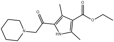 1H-Pyrrole-3-carboxylicacid,2,4-dimethyl-5-(1-piperidinylacetyl)-,ethylester(9CI) 구조식 이미지