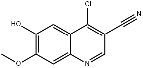 3-퀴놀린카보니트릴,4-클로로-6-하이드록시-7-메톡시- 구조식 이미지
