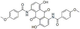 N,N'-(9,10-dihydro-4,8-dihydroxy-9,10-dioxoanthracene-1,5-diyl)bis[4-methoxybenzamide] 구조식 이미지