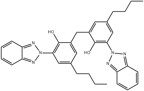 2,2'-Methylenebis[4-tert-butyl-6-(2H-benzotriazol-2-yl)phenol] 구조식 이미지