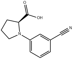 N-(3-시아노페닐)-L-프롤린 구조식 이미지