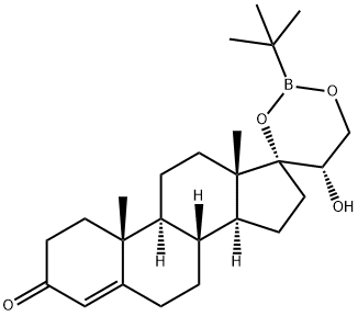 (20S)-17,21-[(tert-Butylboranediyl)bis(oxy)]-20-hydroxypregn-4-en-3-one 구조식 이미지