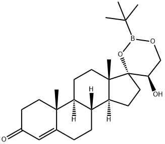 (20R)-17,21-[(tert-Butylboranediyl)bis(oxy)]-20-hydroxypregn-4-en-3-one 구조식 이미지