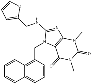 8-[(2-furylmethyl)amino]-1,3-dimethyl-7-(1-naphthylmethyl)-3,7-dihydro-1H-purine-2,6-dione Structure