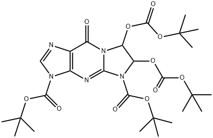 3H-Imidazo[1,2-a]purine-3,5(9H)-dicarboxylic  acid,  6,7-bis[[(1,1-dimethylethoxy)carbonyl]oxy]-6,7-dihydro-9-oxo-,  bis(1,1-dimethylethyl)  ester 구조식 이미지