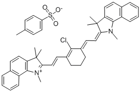 2-((E)-2-(2-CHLORO-3-[(E)-2-(1,3,3-TRIMETHYL-1,3-DIHYDRO-2H-BENZO[G]INDOL-2-YLIDENE)ETHYLIDENE]-1-CYCLOHEXEN-1-YL)ETHENYL)-1,3,3-TRIMETHYL-3H-BENZO[G]INDOLIUM 4-METHYLBENZENESULFONATE Structure