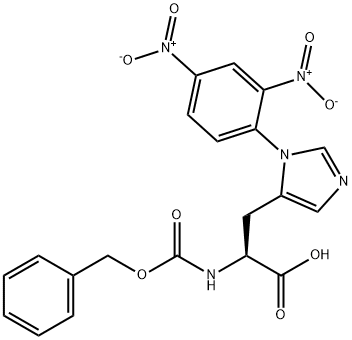 N-[(Benzyloxy)carbonyl]-3-[1-(2,4-dinitrophenyl)-1H-imidazol-5-yl]-L-alanine 구조식 이미지