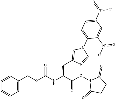 N-[[N-[(Benzyloxy)carbonyl]-3-[1-(2,4-dinitrophenyl)-1H-imidazol-5-yl]-L-alanyl]oxy]succinimide 구조식 이미지
