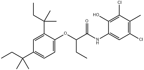 2-[2,4-Bis(tert-pentyl)phenoxy]-N-(3,5-dichloro-2-hydroxy-p-tolyl)butyramide 구조식 이미지