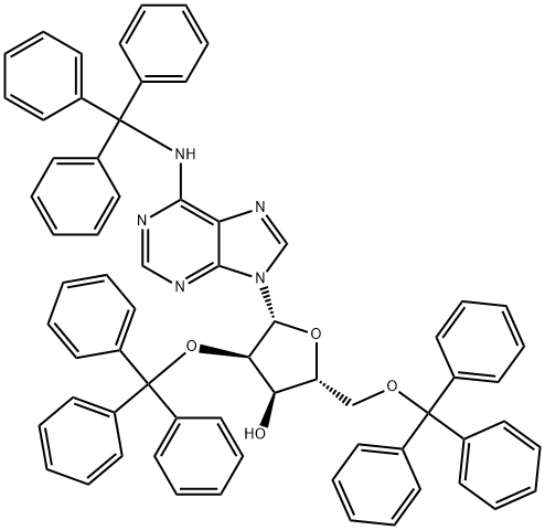 N-(Triphenylmethyl)-2'-O,5'-O-bis(triphenylmethyl)adenosine Structure