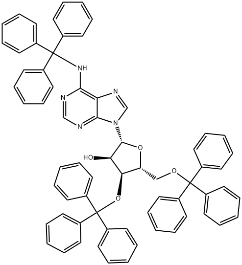 N-(Triphenylmethyl)-3'-O,5'-O-bis(triphenylmethyl)adenosine 구조식 이미지