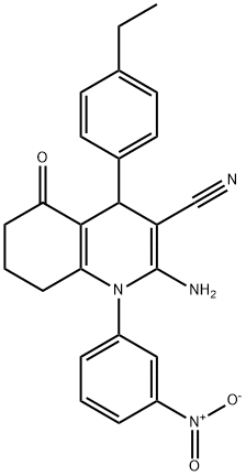 2-amino-4-(4-ethylphenyl)-1-{3-nitrophenyl}-5-oxo-1,4,5,6,7,8-hexahydro-3-quinolinecarbonitrile 구조식 이미지