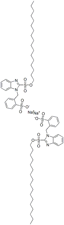 디소듐2-헵타데실-1-[(설포네이토페닐)메틸]-1H-벤즈이미다졸설포네이트 구조식 이미지