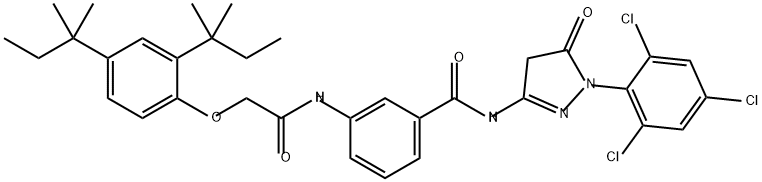 3-(2-(2,4-Di-tert-pentylphenoxy)acetamido)-N-(5-oxo-1-(2,4,6-trichlorophenyl)-2-pyrazolin-3-yl)benzamide 구조식 이미지