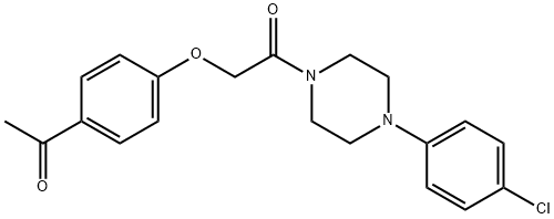 피페라진,1-((4-아세틸페녹시)아세틸)-4-(4-클로로페닐)- 구조식 이미지