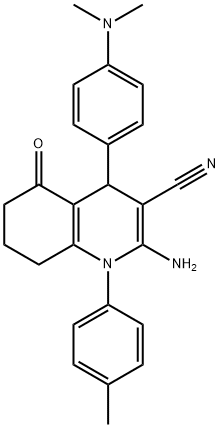 2-amino-4-[4-(dimethylamino)phenyl]-1-(4-methylphenyl)-5-oxo-1,4,5,6,7,8-hexahydro-3-quinolinecarbonitrile 구조식 이미지