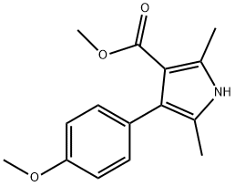 1H-Pyrrole-3-carboxylicacid,4-(4-methoxyphenyl)-2,5-dimethyl-,methylester(9CI) 구조식 이미지