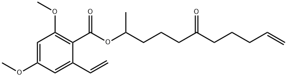 rac 2-Ethenyl-4,6-dimethoxy-benzoic Acid 1-Methyl-5-oxo-9-decen-1-yl Ester Structure