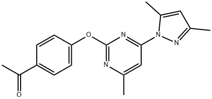 ETHANONE, 1-[4-[[4-(3,5-DIMETHYL-1H-PYRAZOL-1-YL)-6-METHYL-2-PYRIMIDINYL]OXY]PHENYL]- 구조식 이미지