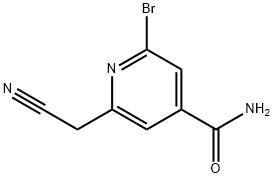 2-Bromo-6-(cyanomethyl)-4-pyridinecarboxamide 구조식 이미지