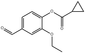 2-에톡시-4-포르밀페닐사이클로프로판카복실레이트 구조식 이미지