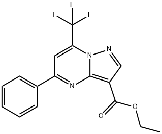 ETHYL 7-(TRIFLUOROMETHYL)-5-PHENYLPYRAZOLO[1,5-A]PYRIMIDINE-3-CARBOXYLATE 구조식 이미지