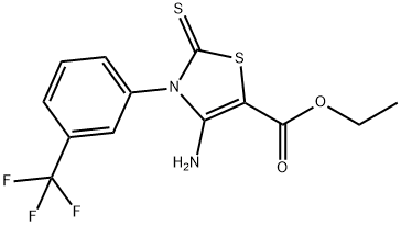 Ethyl4-amino-2-sulfanylidene-3-[3-(trifluoromethyl)phenyl]-2,3-dihydro-1,3-thiazole-5-carboxylate 구조식 이미지