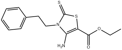 Ethyl4-amino-3-(2-phenylethyl)-2-thioxo-2,3-dihydro-1,3-thiazole-5-carboxylate Structure