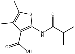 2-(이소부티릴아미노)-4,5-디메틸-3-티오펜카르복실산 구조식 이미지