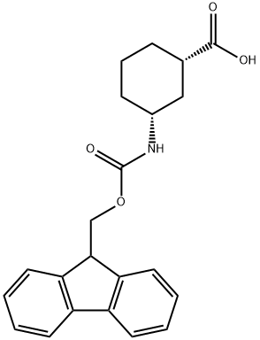 FMOC-(+/-)-CIS-3-AMINOCYCLOHEXANE-1-CARBOXYLIC ACID 구조식 이미지